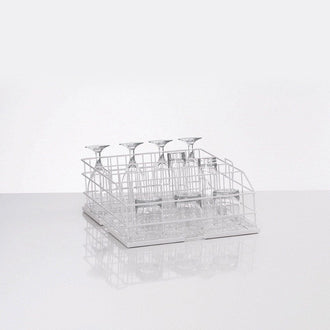 Gläserkorb aus Drahtgitter 4 Reihen 400 x 400 x 155 mm