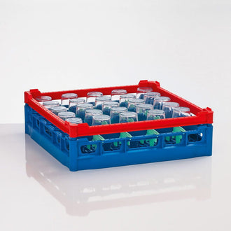 Gläserkorb aus Kunststoff 30 Gläser GH 110mm rot 500 x 500 x 147 mm