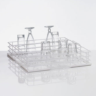 Gläserkorb aus Drahtgitter, 4 Reihen, 500 x 500 x 104 mm Gläserkorb aus Drahtgitter, 4 Reihen, 500 x 500 x 104 mm