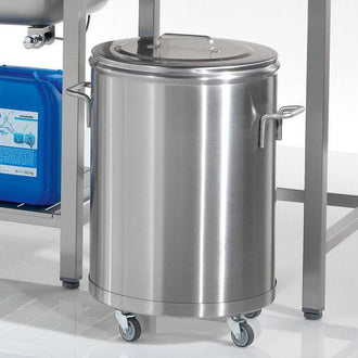 Abfalltonne mit Deckel und Fahrgestell, Inhalt 60 Liter