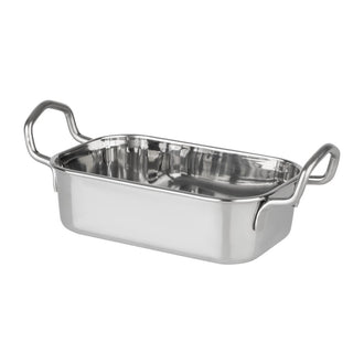 Olympia Tischpräsentation Rechteckige Schale Edelstahl 140x90mm