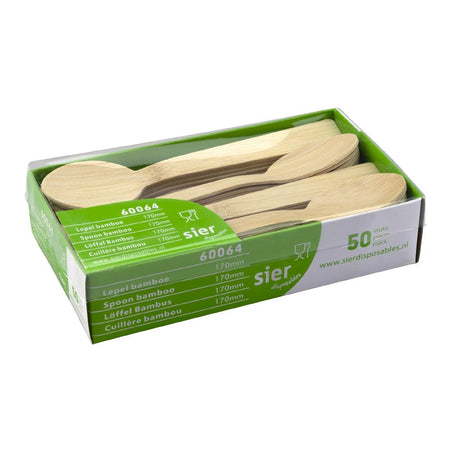Sier Einweglöffel Bambus 170 mm (50 Stück)