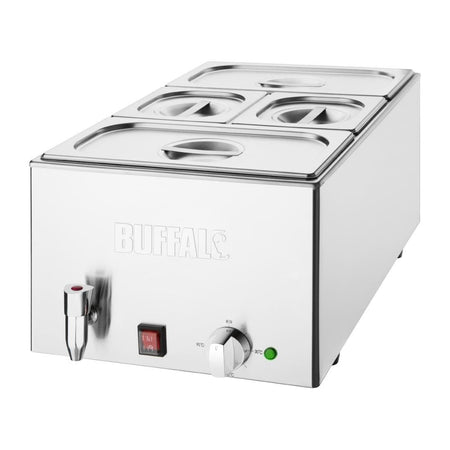 Buffalo Bain Marie mit Ablasshahn und Schalen Buffalo Bain Marie mit Ablasshahn und Schalen