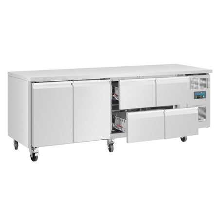 Polar U-Serie Premium Doppeltür und 4 Schubladen Kühlschrank 476Ltr