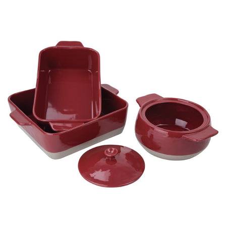 Olympia Bräter rot und taupe 4,2L Olympia Bräter rot und taupe 4,2L