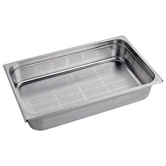 Gastro M Edelstahl GN-Behälter 100mm GN1/1 gelocht Gastro M Edelstahl GN-Behälter 100mm GN1/1 gelocht