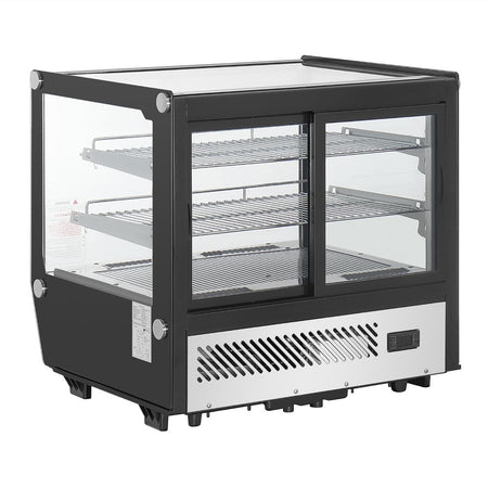 Polar G-Serie Tischkühlvitrine Schwarz Quadratglas 120Ltr