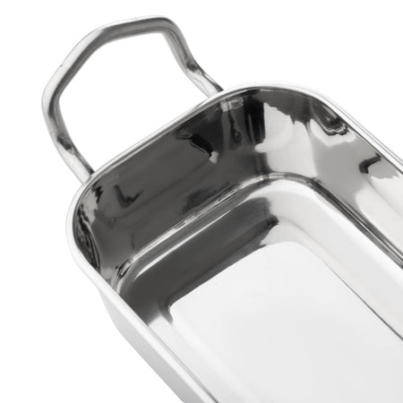 Olympia Tischpräsentation Rechteckige Schale Edelstahl 140x90mm