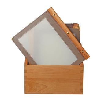 Securit Menümappen mit Holzbox braun A4 (20 Stück)