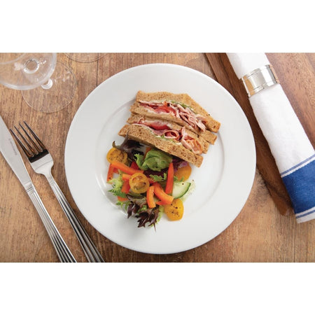 Olympia Whiteware Teller mit breitem Rand 23cm (12 Stück) Olympia Whiteware Teller mit breitem Rand 23cm (12 Stück)