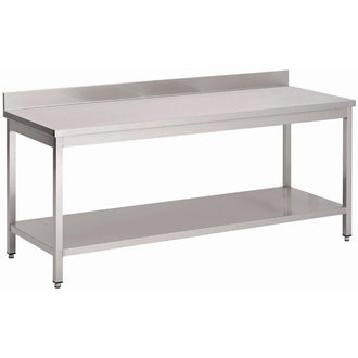 Gastro M Arbeitstisch mit Aufkantung und Regalboden 100x60x88cm