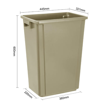 Jantex Slim Mülleimer Beige 60Ltr