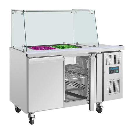 Polar U-Serie Premium Zweitürige Saladette Thekenkühlschrank der mit Schutz