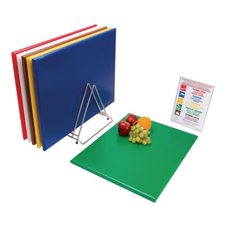 Hygiplas extra großes Schneidebretter Set mit hoher Dichte inklusive Ständer und Poster Hygiplas extra großes Schneidebretter Set mit hoher Dichte inklusive Ständer und Poster