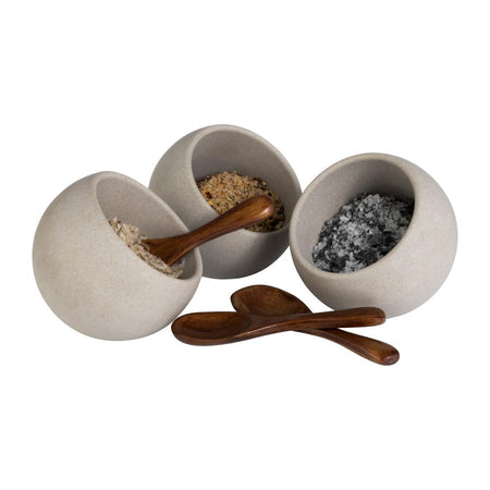 APS Moon 6-teiliges Buffetset 3 Holzlöffel 3 Melaminschalen 80mm APS Moon 6-teiliges Buffetset 3 Holzlöffel 3 Melaminschalen 80mm