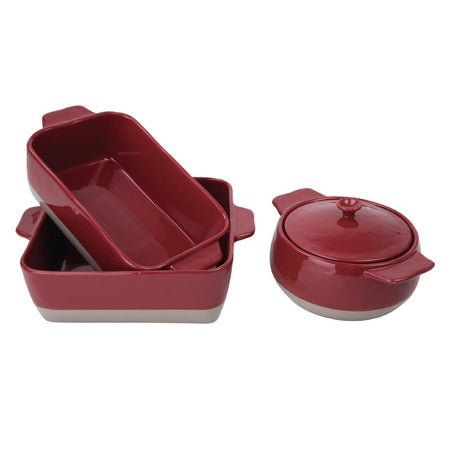 Olympia Bräter rot und taupe 4,2L Olympia Bräter rot und taupe 4,2L