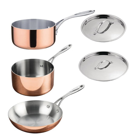 Vogue Cook Like A Pro 3-teiliges Tri-Wall-Kupfer-Kochgeschirr-Set Vogue Cook Like A Pro 3-teiliges Tri-Wall-Kupfer-Kochgeschirr-Set