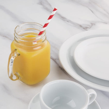 Fiesta Compostable Kompostierbare Papiertrinkhalme rot geringelt Fiesta Compostable Kompostierbare Papiertrinkhalme rot geringelt