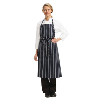 Chef Works Premium Woven Bib Apron Marineblau und Weiß gestreift Chef Works Premium Woven Bib Apron Marineblau und Weiß gestreift