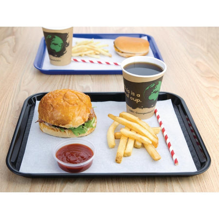 Olympia Kristallon Polypropylen Fast Food Tablett Schwarz Klein 345mm