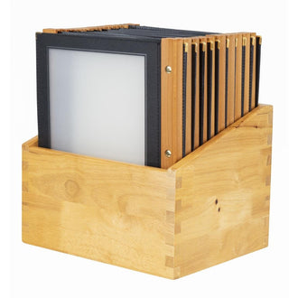 Securit Holzrücken Speisekarten im amerikanischen Stil und Aufbewahrungsbox A4 Schwarz Securit Holzrücken Speisekarten im amerikanischen Stil und Aufbewahrungsbox A4 Schwarz