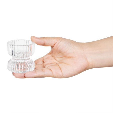 Olympia gerillte Glas Teelicht-/Kerzenhalter 52x52mm (6 Stück) Olympia gerillte Glas Teelicht-/Kerzenhalter 52x52mm (6 Stück)